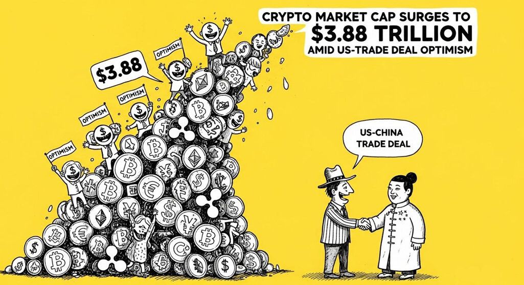 Crypto Market Cap Surges to $3.88 Trillion Amid US-China Trade Deal Optimism