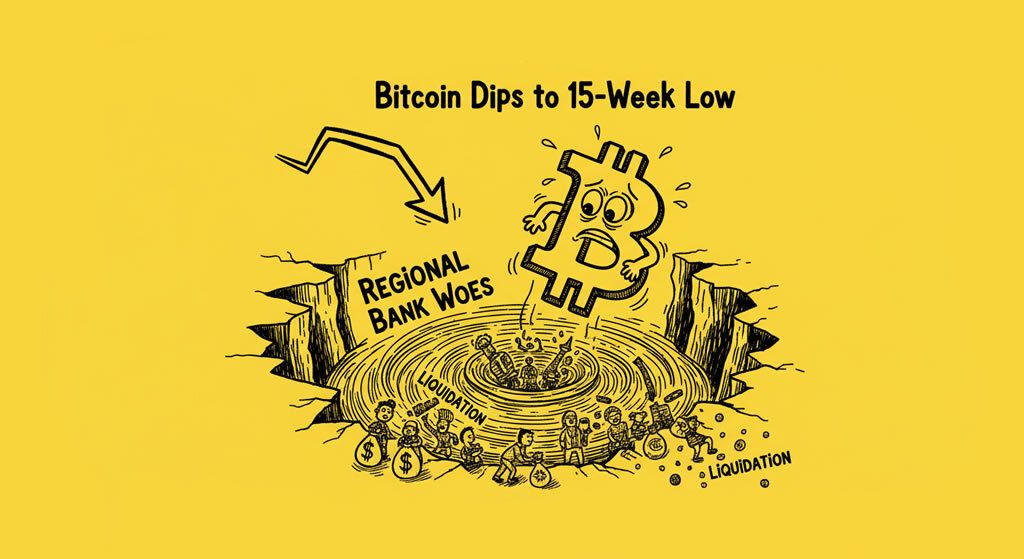 Bitcoin Dips to 15-Week Low as Regional Bank Woes Trigger $1.2B in Crypto Liquidations