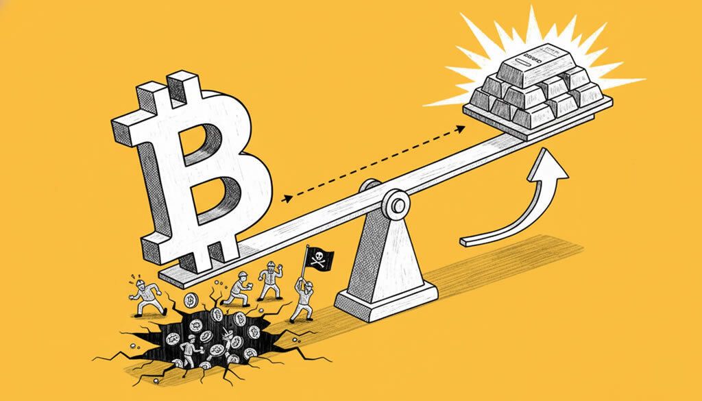 Bitcoin Slips Against Surging Gold - Miner Capitulation Signals Potential Market Bottom