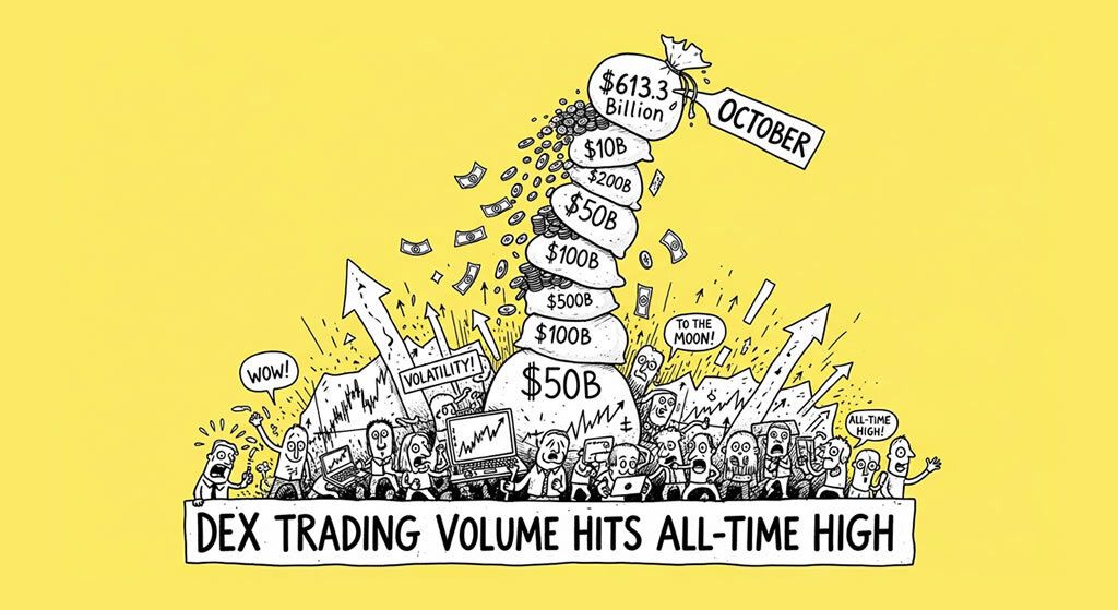 DEX Trading Volume Hits All-Time High of $613.3 Billion in October Amid Market Volatility