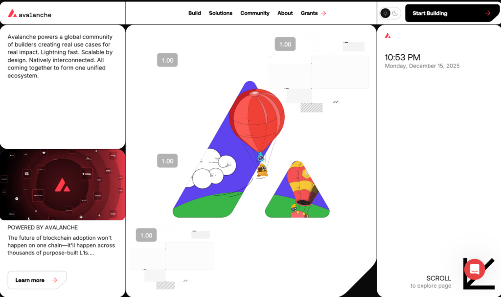 Avalanche staking platform featuring subnet participation and validation rewards.