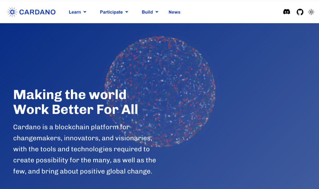 Cardano staking interface with delegation pools and reward calculations.