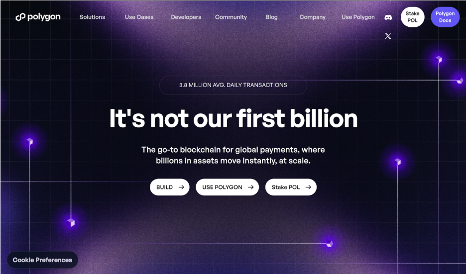 Polygon staking interface showing Ethereum layer-2 scaling and validator delegation.