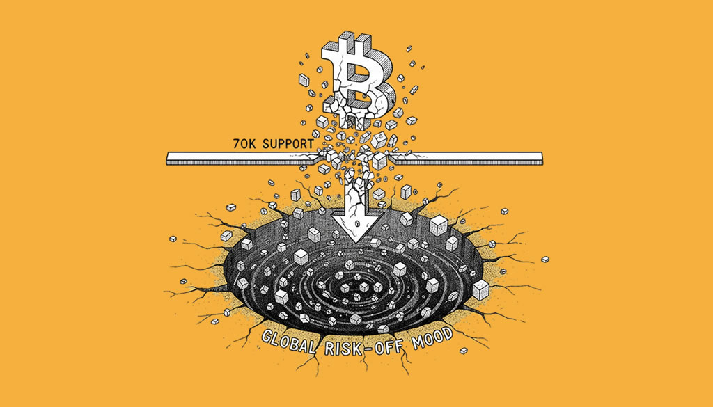 Bitcoin Breaks $70K Support in Sharp Correction Tied to Global Risk-Off Mood