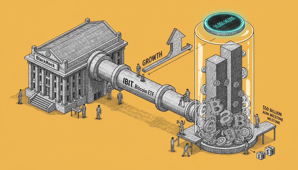 BlackRock’s IBIT Bitcoin ETF Crosses $50 Billion AUM Milestone