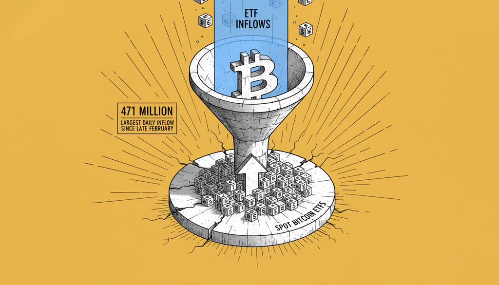 Spot Bitcoin ETFs Pull In $471M, Largest Daily Inflow Since Late February