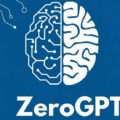 ZeroGPT Expands Beyond AI Text Detection with Broader Content Verification Suite A blue tech-themed image showing the ZeroGPT logo below a stylized white brain, half circuit board and half human brain, symbolizing AI detection and digital content verification.