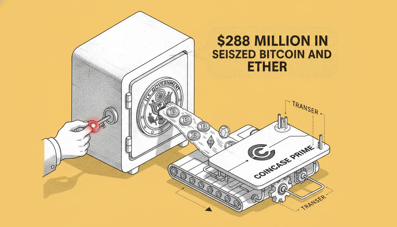 U.S. Government Transfers 8 Million in Seized Bitcoin and Ether to Coinbase Prime
